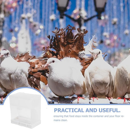 VOSAREA Automatic Bird Feeder 450 Gram No Mess Food Container Splash-Proof Parrot Cage Feeding Station for Pigeons and Small Birds