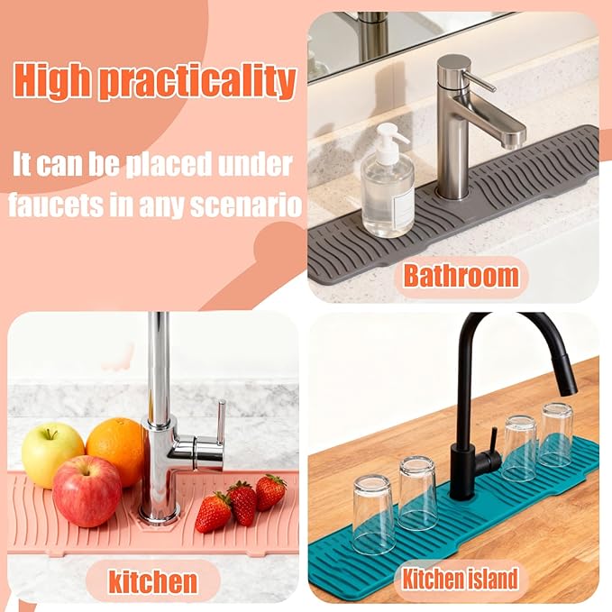 Kitchen Sink Faucet Mat, 90° Foldable Faucet Mat