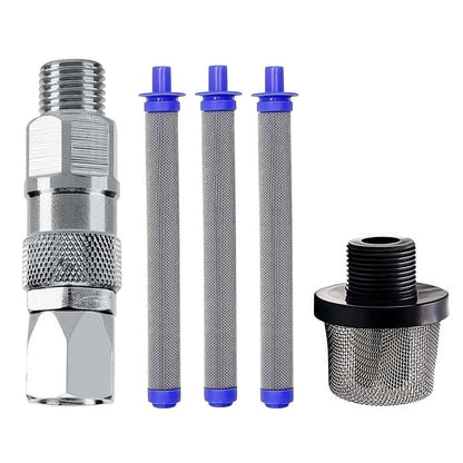 1pcs 288716 3/4-Inch Inlet Strainer & 3pcs 288749 60-Mesh Spray Gun Filters & 1pcs Sprayer Joint 1/4-Inch 360 Degrees Rotate Stainless Connector Fits Graco Paint Sprayers Gun（1+3+1PK ）