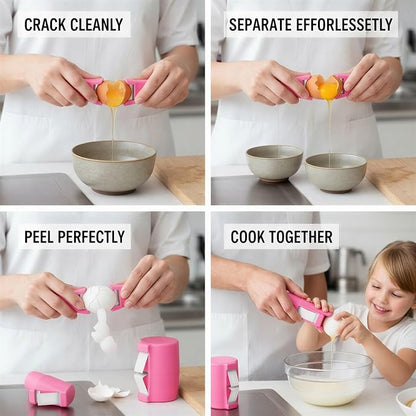 BOSREROY 3pcs Stainless Steel Egg Opener, Eggs Smell Opener Egg Cracker Tool Suitable For Hard Boiled Eggs Great For Home Kitchens