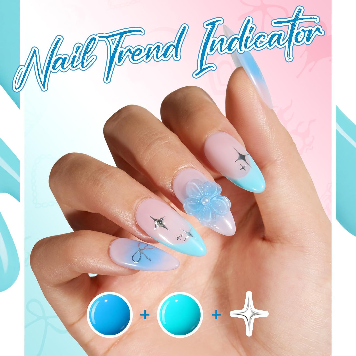 Modelones Gel Nail Polish Kit with UV Light, Milky White Nude Glitter Pink Red Gold Fall Metallic Manicure Set with Base Top Coat Star Stickers 4 Colors Gel Mini Salon Nail Art Gift for Women Girl