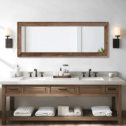 AAZZKANG Hanging Mirror Full Length Retro Large Wooden Framed Full Body Mirrors 47"x16" for Bedroom Living Room Bathroom Wall Mounted Vertically or Horizontally