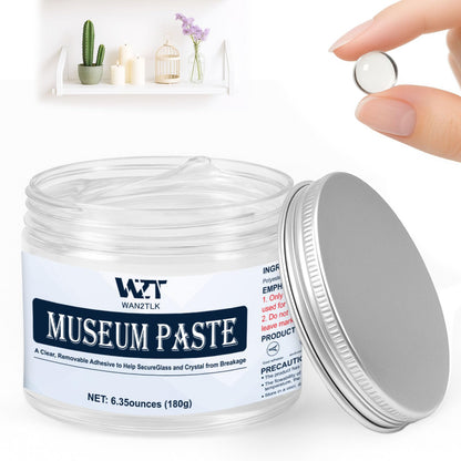 WAN2TLK 180g Exhibits Fixing Gel for Museum - Clear, Removable & Reusable Putty Wax for Securing Antiques, Glass, and Breakable Collectibles from Falling (Non-Toxic)