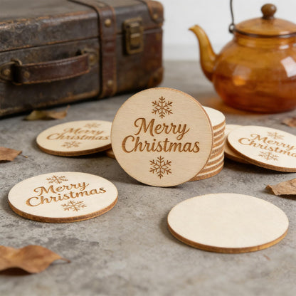 MAHIONG 400 Pcs 2 Inch Unfinished Round Wood Circles, Bulk Natural Round Wooden Discs Craft Blanks Wood Slices for DIY Art Projects, Christmas Ornaments and Home Decorations