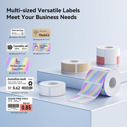 NIIMBOT M2/M3 Thermal Transfer Labels 1.18''×2.36'', 115 Tapes/Roll, for M2/M3 Label Maker, Long Storage Time, for Small Businesses, Freezer Refrigerator use(-20℃), Logo, Name, Date Labeling, White