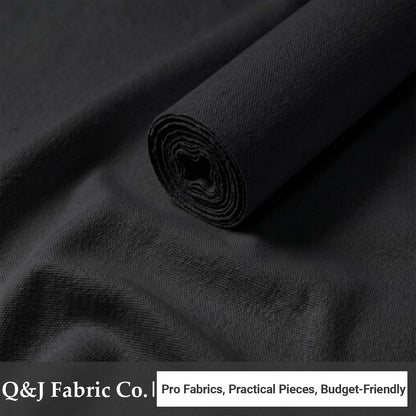 Q&J Fabric Co. 3 Yards Black Canvas Fabric by the Yard 8oz 400D Cotton Blend Canvas Material 59 Inch Wide for Sewing DIY Crafts Home Decor Tote Bags