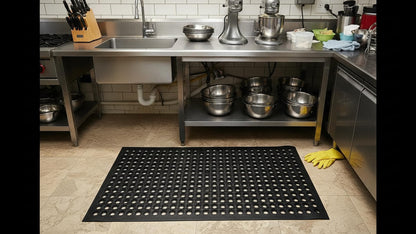 3x5FT Rubber Floor Mat Commercial Anti Fatigue Rubber Drainage Mat New Non Slip Bar Floor Mat Door Mats for Deck,Pool,Restroom,Bathroom,Kitchen,Wet Areas