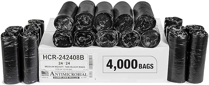 Aluf Plastics High Density Trash Bags, 10 Gallon, 8 Micron,