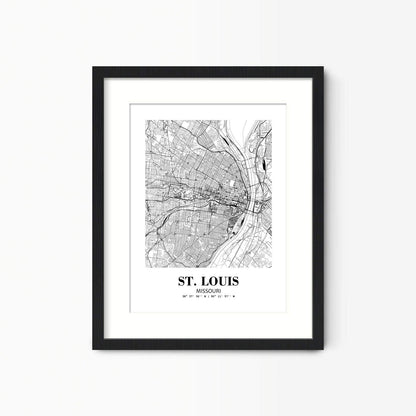 Eleville 8X10 Unframed St. Louis Missouri City View Abstract Road Modern Map Art Print Poster Wall Office Home Decor Minimalist Line Art Hometown Housewarming wgn498