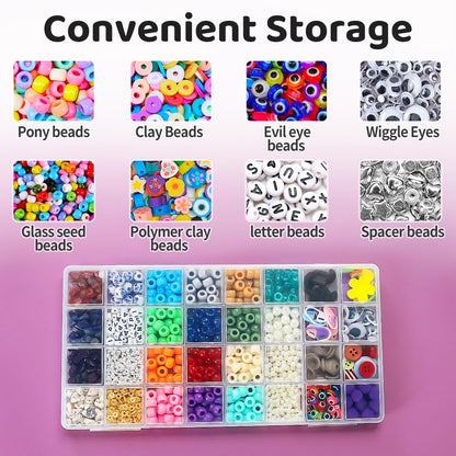 Eppingwin 32 Grids Bead Organizer, Craft Organizers and Storage, Acrylic Organizers, plastic Bead Organizer Box for Crafts Organizing Storing (4 pack)