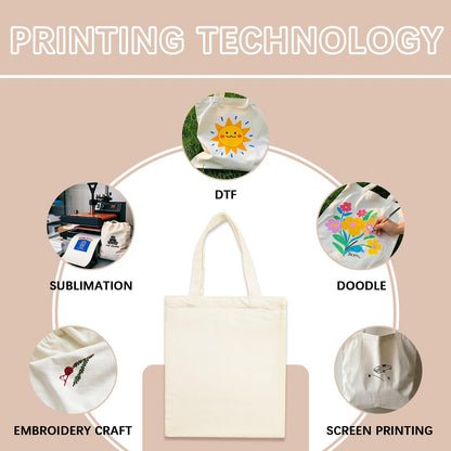 ORJ 50 PCS 13 x 15 Inch Sublimation Blank Canvas Bags Bulk, Tote Bags for Sublimation, Canvas Tote Bags DIY Custom Shopping Bag