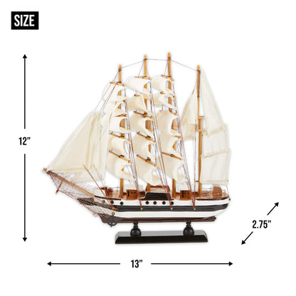 Zingz & Thingz Ahoy Collection Wooden Passat Ship Model, 13x2.75x12