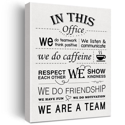 Inspirational Office Wall Art in This Office Quote Canvas Painting Prints for Wall Decor Framed Motivational Artwork Gifts(12x15 Inch)