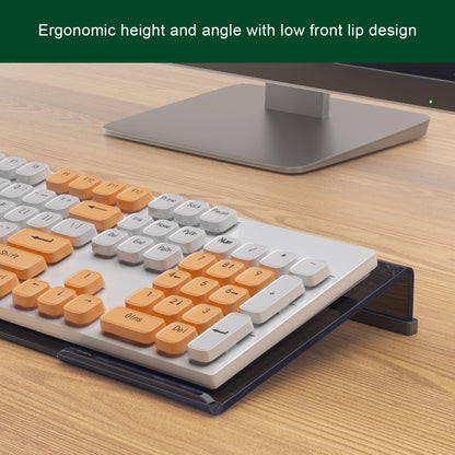BOSSCASA Computer Keyboard Stand Holder - Ergonomic Acrylic Keyboard Stand for Desktop Comfortable Keyboard Tray Riser with Silicone Anti-Slip Strip for Home School Office Desk Accessory, Black