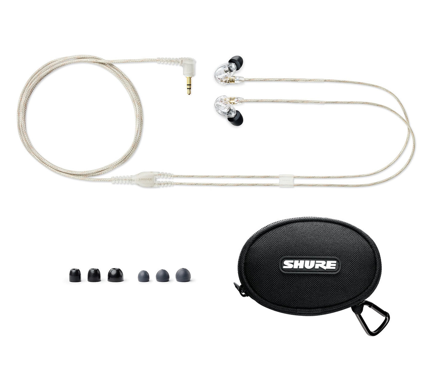 Shure SE215 PRO Wired Earbuds, Professional Sound Isolating Earphones with Clear Sound and Deep Bass, Single Dynamic MicroDriver, Secure In-Ear Design, Includes Carrying Case and Ear Tip Kit, Clear (SE215-CL)