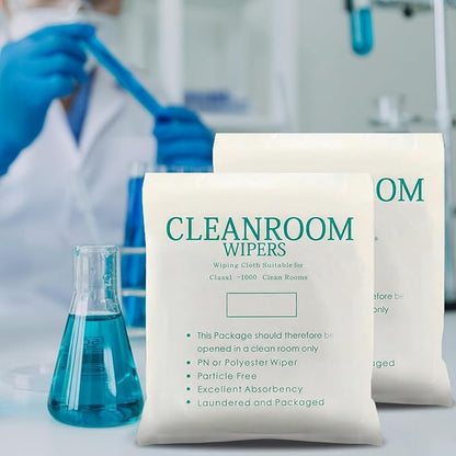 100 Pcs Cleanroom Cloth Wipes Microfiber Lint Free Cloth Disposable Clean
