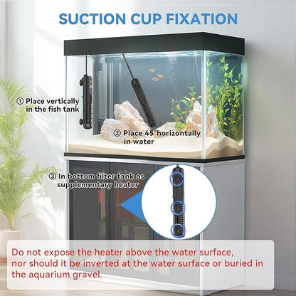 hygger Ceramic Submersible Aquarium Heater, New Explosion-Proof Fish Tank Water Heater with External Temp Controller Auto Thermostat Heater for Saltwater Freshwater (500W for 60~120 Gallon)