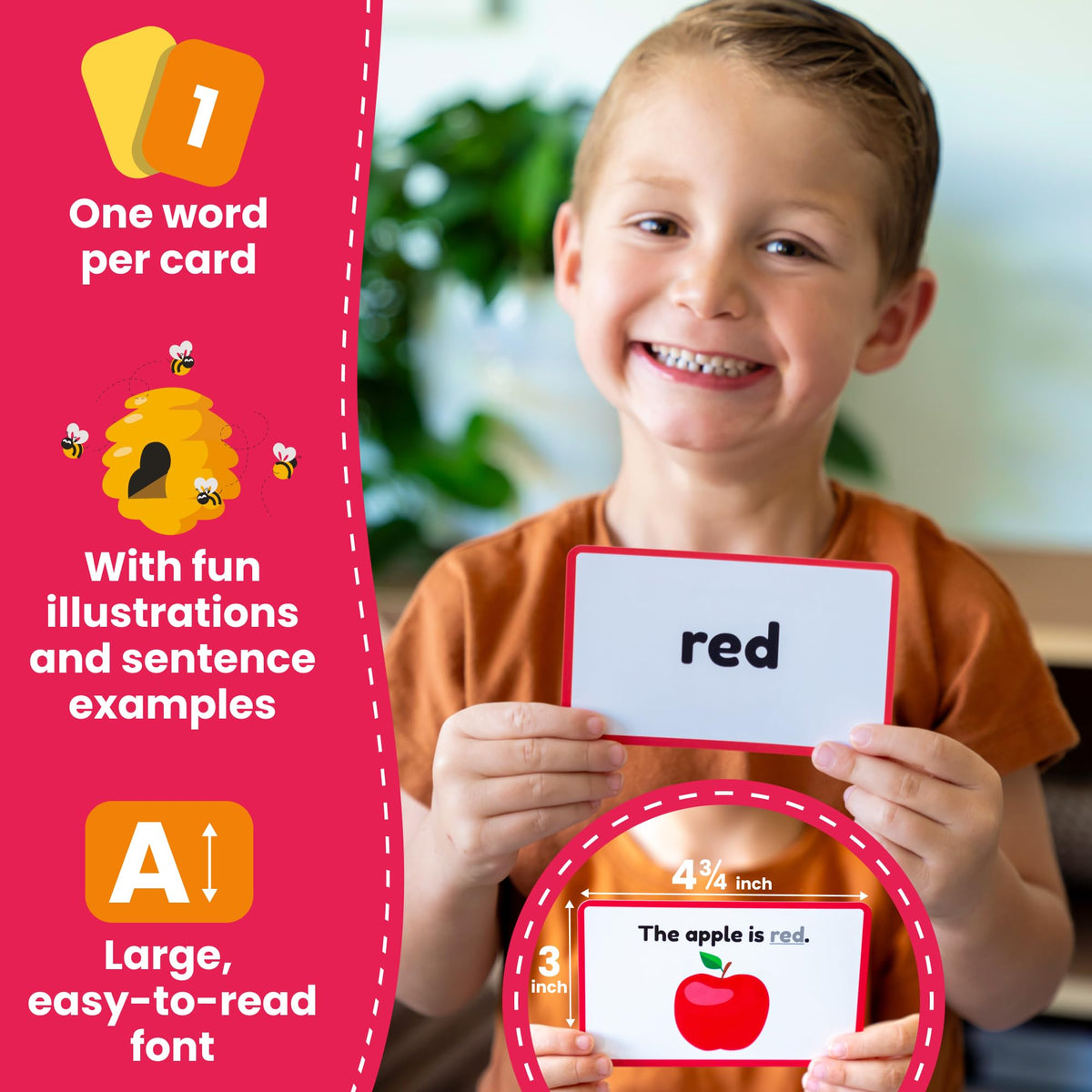Sight Words Flash Cards Kindergarten – 220 Cards – Sight Words for Toddlers 4 Years – Dolch Sight Words Flash Cards –Pre-K Kinder 1st 2nd 3rd Grade – Sight Word Site Reading Kids Vocabulary Learning