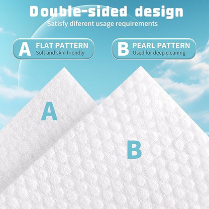 100 Count Disposable Face Towel, Biodegradable Facial Dry Wipes, Super Soft &