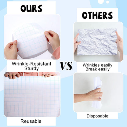 Blue Grid Graph Bulletin Board Roll Reusable Waterproof Erasable Blue Grid Non-Woven Fabric Bulletin Board Roll Loose Leaf Graph Poster for Teacher Classroom Decors Wrap Crafts 15.75" x 12ft