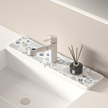 Kitchen Sink Faucet Mat, Diatomaceous Earth Quick Dry Sink Splashback Drying Mat