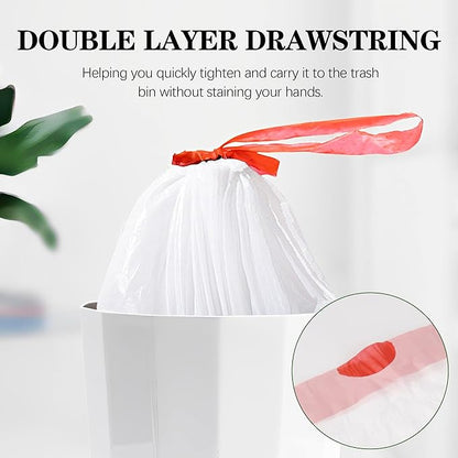 8 Gallon White Drawstring Trash Bags