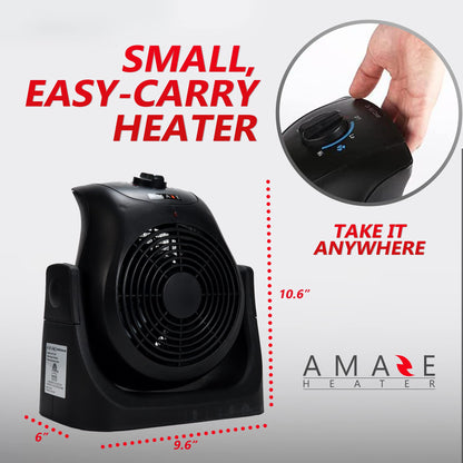Amaze-Heater Dual Comfort 1500W Space Heater & Fan, Portable, Energy Efficient, Modern Style, Indoor Use