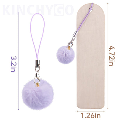 KINCHYGO, 50 Set Wooden Bookmarks Blank Unfinished Blank Bookmarks with Colorful Pom Pom Bookmark Tassels for DIY Crafts