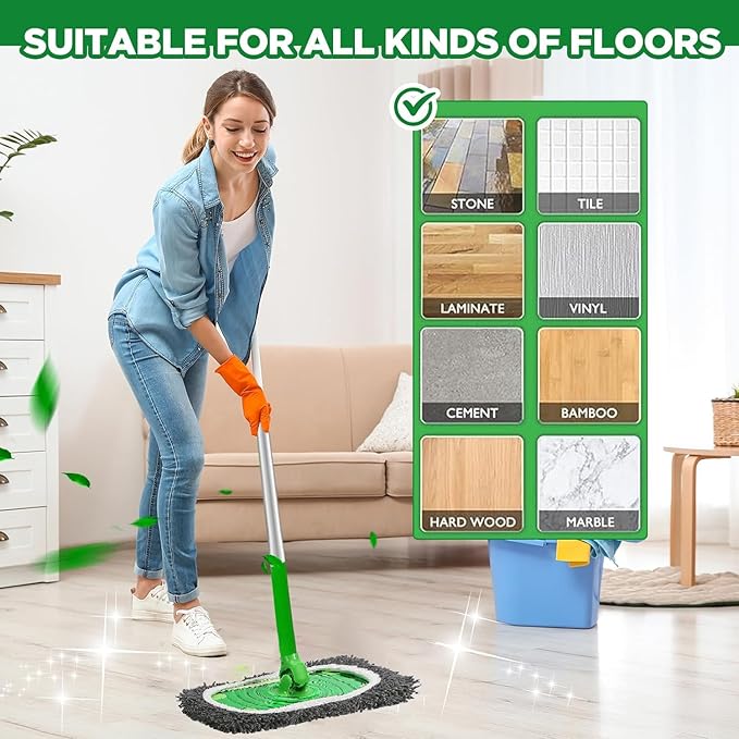 Reusable Microfiber Mop Pads Washable Wet Pads Compatible