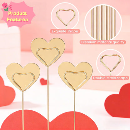 HauLife Metal Wire Floral Picks, 50 Pcs Thickened Picture Sticks for Centerpieces, Photo Picks Card Holder for Weddings, Parties, Kitchen & Office Decor