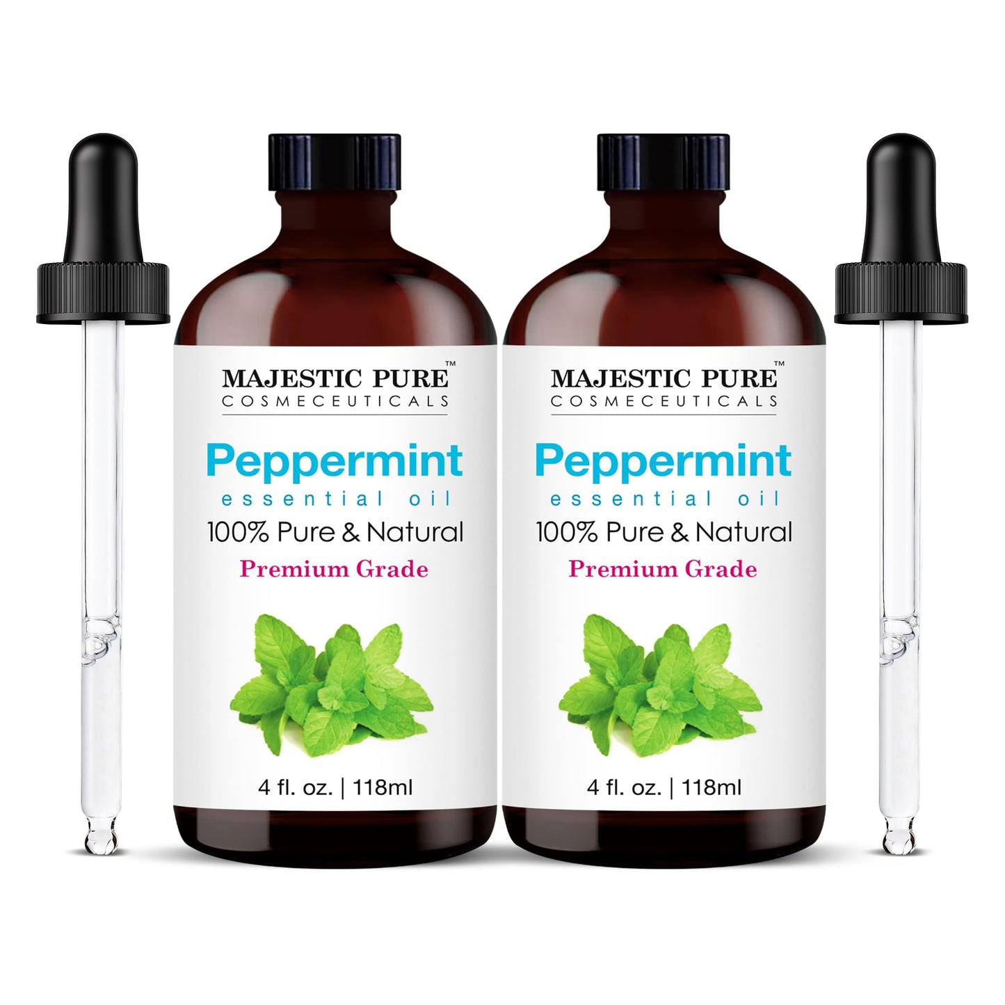 Majestic Pure Lavender Essential Oil with Glass Dropper - Huge 4 Fl Oz - 100% Pure and Natural Lavender Oil - Premium Grade Essential Oils for Diffuser, Aromatherapy, Soap and Candle Making