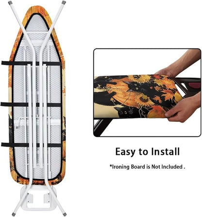 Fall Leaves Cat Pumpkins Ironing Board Covers Standard Washable Ironing Board