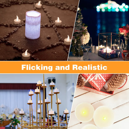 KOABY 200 Pack Warm White LED Tea Lights, Last 100H+, Flickering Flameless Battery Operated Tea Lights for Decor