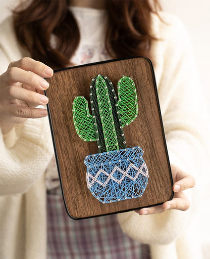 BAZIMA DIY String Art Kit for Beginner,Cactus String Art,DIY Cactus Potted Craft Kit,Unique Gift,Craft Kit for Holidays