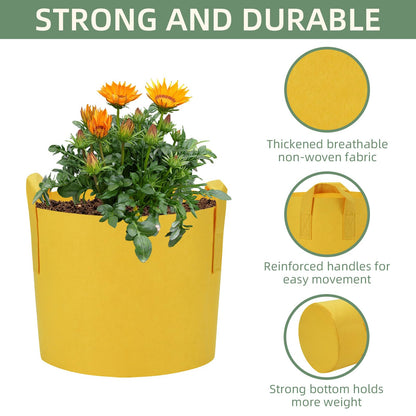 LITLANDSTAR 7-Pack 5 Gallon Colorful Grow Bags, Thickened Nonwoven Plant Fabric Pots with Handles, Heavy Duty Garden Planting Bag for Vegetable, Herbs & Flowers, Come with 4 Colors