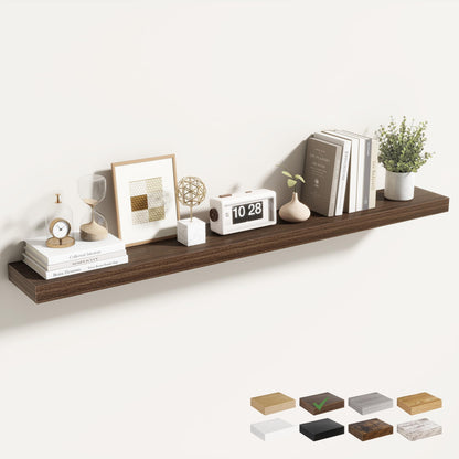 Acovy 48 Inch Floating Shelves for Wall 1 Pack, 48" Wall Shelves for Books, Storage, Decor, Wall Mounted Floating Shelf with Invisible Brackets for Kitchen, Living Room, Walnut