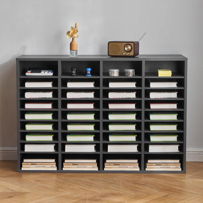 VEVOR Literature Organizer, 36 Compartments Office Mailbox with Adjustable Shelves, Wooden Mailbox Sorter Medium Density Fiberboard Office Home Classroom Storage for Files, Documents, Papers, Grey