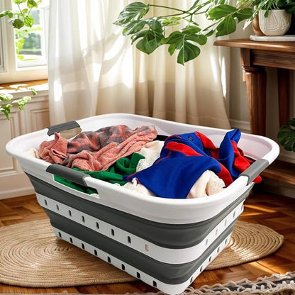 SAMMART 42L Collapsible Plastic Laundry Basket