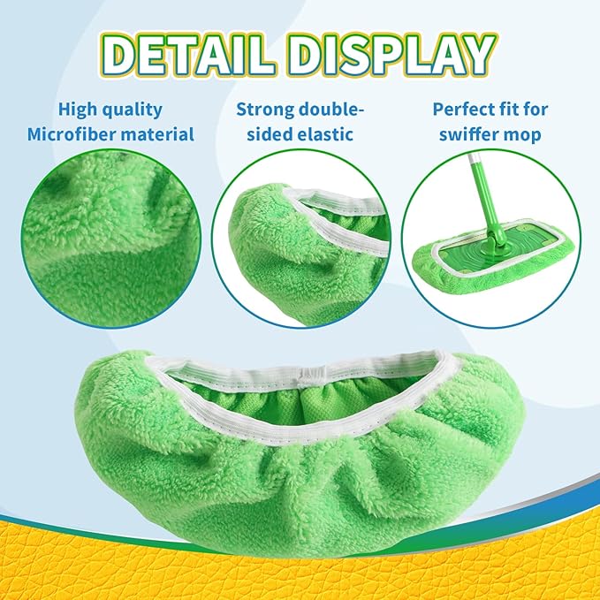 5 Pack Reusable 100% Chenille Mop Pads Compatible