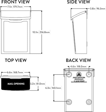 Architectural Mailboxes 2681B Black Marina Wall Mount Mailbox, Small | Galvanized steel build for outside with weather-resistant outdoor construction and a rust-resistant powder-coat finish.