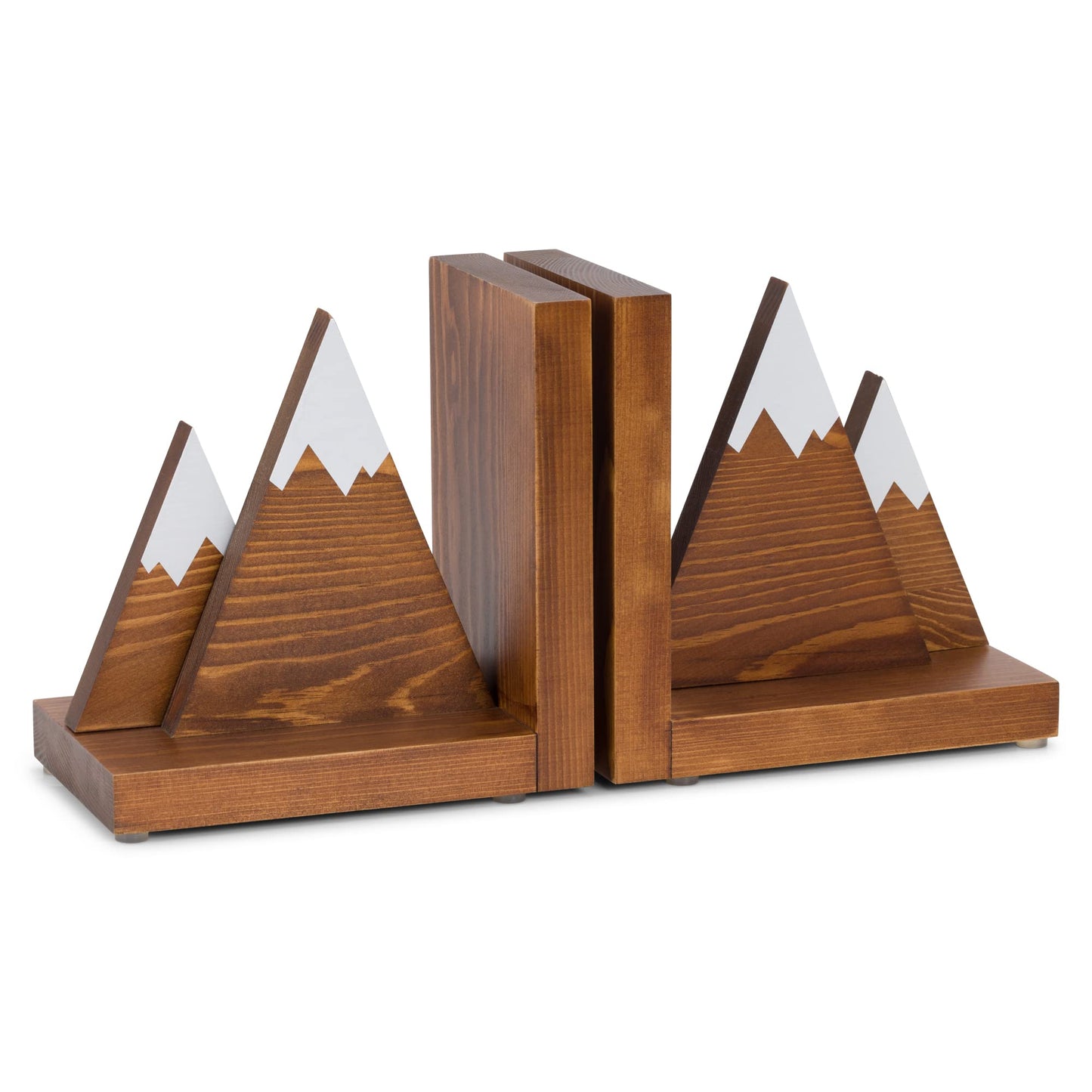 Waratah Designs Mountain Bookends - Wooden Non Slip Decorative Bookends for Heavy Books - Rustic Office Decor