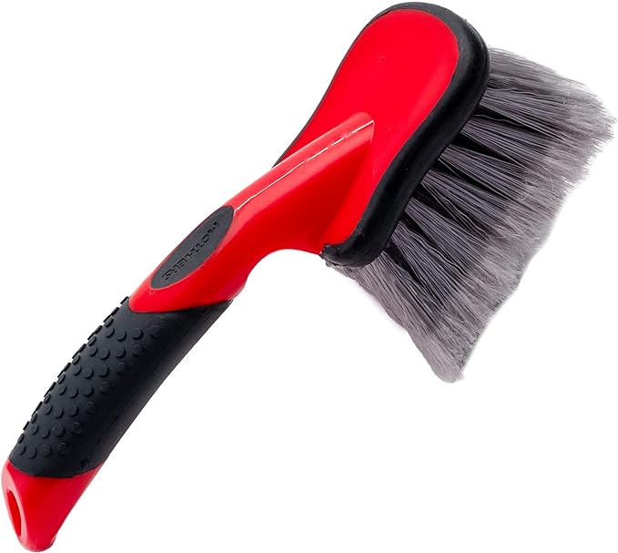 Mothers Car Wash Brush, Wheel and Fender Brush, Short Handle Tire Cleaner
