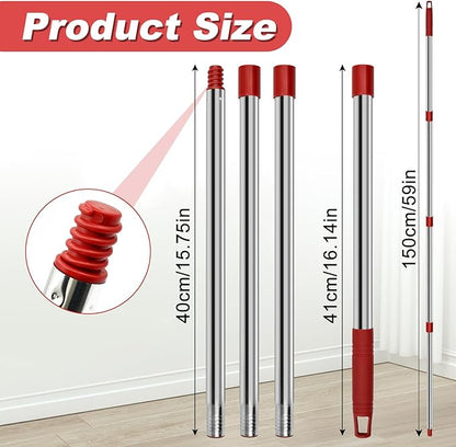 4 Section Spin Mop Replacement Handle