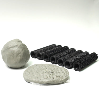 Texture Roller Set – 7-Pattern 3D-Printed Miniature Terrain Rollers for Clay & Modeling – Ideal for D&D, Tabletop, Polymer Clay Crafts (Interesting 7 Patterns)