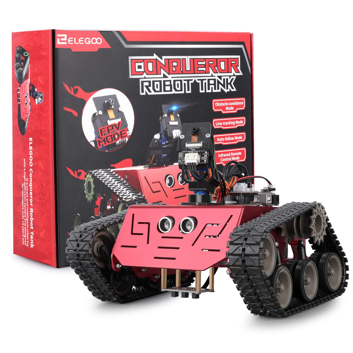 ELEGOO Conqueror Robot Tank Kit with UNO R3 for Arduino Robotics for Kids Ages 8-12 12-16 STEM Science Kits Coding Robots Toys for 8+ Year Old Boys Girls Teens Circuits Engineering Building Project