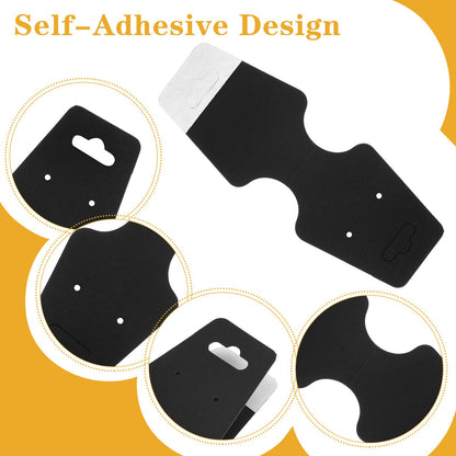 800 Pcs Necklace Display Cards Adhesive Jewelry Packaging Card Paper Keychain Display Card Hanging Bracelet Holder for Choker Earring Hairband Displaying Small Business Supplies (Black)
