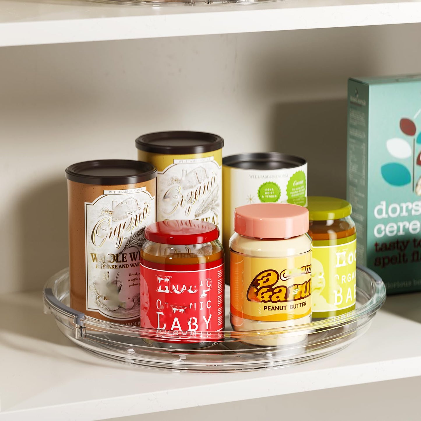 LAMU 3 Pack Lazy Susan Organizer Turntable for Cabinet, Rotating Condiment Organizer for Kitchen Pantry Organizers and Storage, Table Top, Fridge, Countertop, Spice Organization, 9.25'' 10.6'' 12''