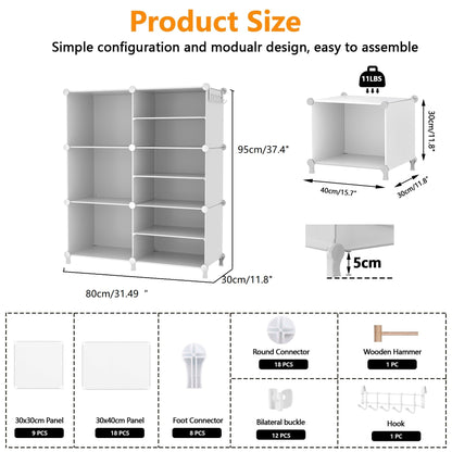 AWTATOS 6 Cube Closet Organizer Storage Shelves Portable Clothes Organizers and Storage Stackable Cubby Shelving for Closet Bedroom Living Room Office White