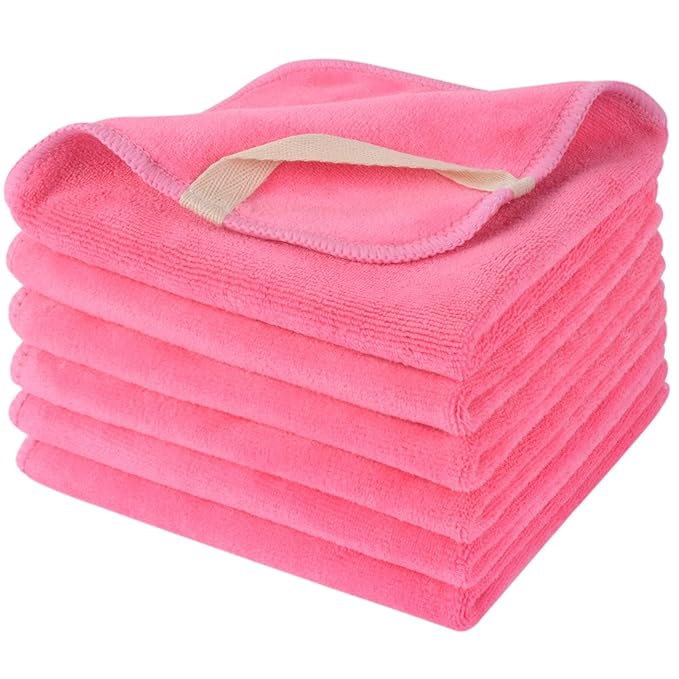 SINLAND Microfiber Facial Cloths Fast Drying Washcloth 12inch x 12inch Dark