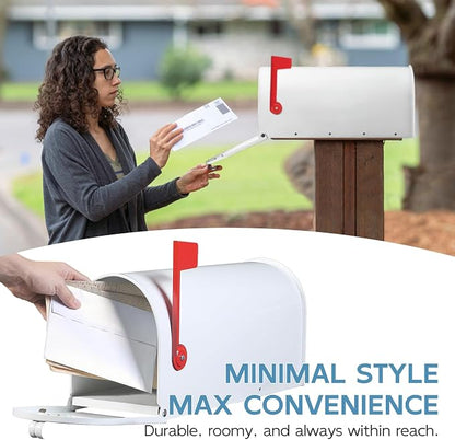 BlissBoard Metal Mailboxes Post Mount, Galvanized Steel Outside Mail Box, Standard Medium Capacity, 20 x 8.7 x 6.7 Inches, White